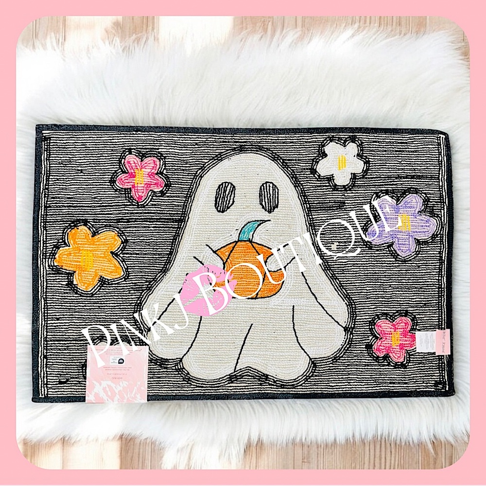 💗👻{Betsey Johnson} Adorable Halloween {Ghost} Flowers Bath Mat | Room Rug! - Picture 2 of 6